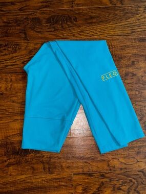 FLEO Turquoise High-Rise Workout Leggings Women’s Medium Teal Active Tights